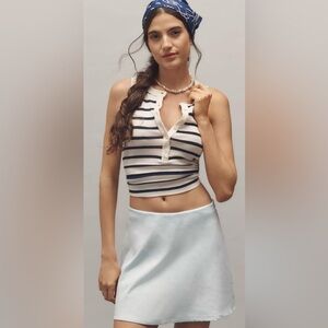 NWT ✨ Anthropologie The Tilda Mini Slip Skirt: Linen Edition